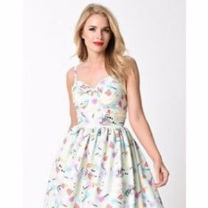 NWT XL Unique Vintage Llama print day swing dress